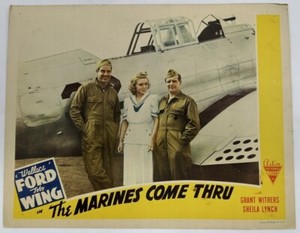 Original 1943 Lobby Card The Marines Come Thru Wallace Ford Toby Wing Aviation
