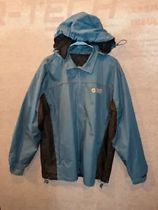 Chaqueta de lluvia Oregon Coast Aquarium Newport para todo clima con capucha talla L azul/negro - Imagen 1 de 10