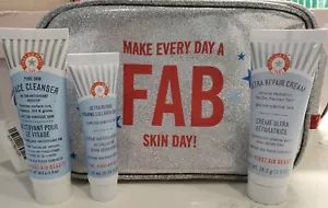 FIRST AID BEAUTY FAB 4 Piece Makeup Bag Skincare Trial and Travel Sized Set NEW - Picture 1 of 3