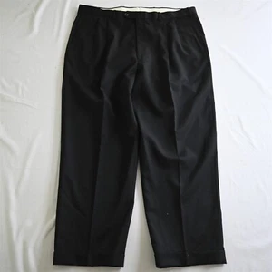 JB Britches 40x30 Black USA Made 100% Wool Winston Pleated Cuffed Dress Pants - Picture 1 of 9