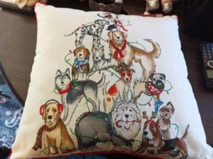 Hund Welpe Weihnachtsbaum 18x18 Kissen Dalmatiner Labore Huskys Mops usw. - Bild 1 von 5