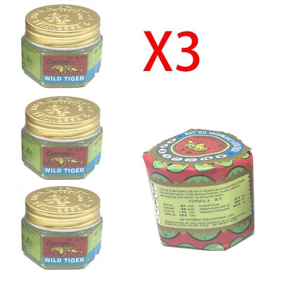 Wild Tiger Balm 18g Lot 3 of Jars Balm Arthritis Pain Joints Ache US SELLER - Image 1 of 2