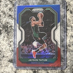 2020-21 Panini Prizm - Red White & Blue Prizm #119 Jayson Tatum