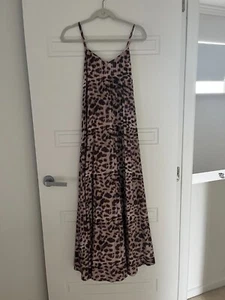 Shein Maxi Leopard Print Pleated Dress - Size L - 5+ items free AU post - Picture 1 of 13