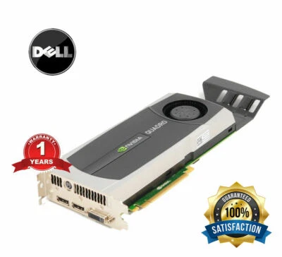 Dell Nvidia Quadro 5000 2.5GB GDDR5 Video Graphics Card YMYKM PCI Express DVI-DP - Image 1 of 2