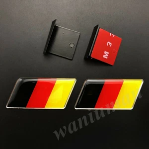 2x Germany German Flag Car Auto Front Grille Grill Emblem Badge Decal Stickers - Picture 1 of 3