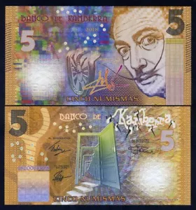 Kamberra, 5 Numismas, 2018, Private Issue - Yellow Salvador Dali, New Color - Picture 1 of 1