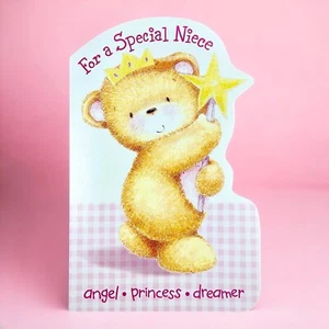 Cute BIRTHDAY Card FOR YOUNG NIECE, Bear Princess Angel by American Greetings +✉ - Picture 1 of 5