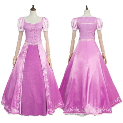 Tangled Rapunzel Cosplay Costume Dress Women Halloween Outfit - Image 1 of 4