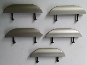 5er Set Satin Nickel Schrank Schubladenknopf mit 2 Schrauben an jedem Knopf - Bild 1 von 4
