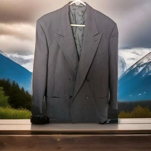 🇮🇹 Vtg Giorgio Armani Virgin Wool Blazer Made In Italy 44Chest 31"L Deep Blue - Picture 1 of 7