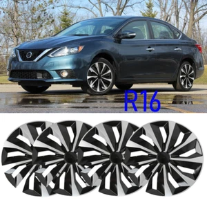 16" Set of 4 Wheel Covers Hub Caps fit R16 Tire Steel Rim For Nissan Sentra - Picture 1 of 14