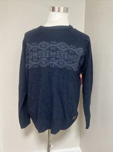 NWT Sherpa Adventure Gear Mens Pullover Sweater Extra Fine Merino Wool Blue XL - Picture 1 of 6