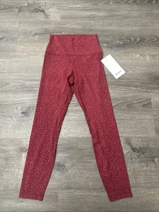 Lululemon Size 4 Align HR Pant Leggings 25” Leopard Daisy Desert Red Magenta NEW - Picture 1 of 8