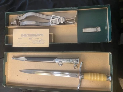 Post WW2 East German Army officers knife with scabbard/ hanger in original box - image 1 of 3