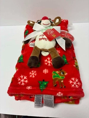 Rudolph the Red Nose Reindeer Baby’s First Christmas Blanket & toy NWT - Image 1 of 4