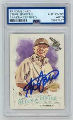 STEVE SPURRIER  Gators Signed 2016 Topps A&G Ginter Football Card PSA Auto 7897 - Image 1 of 2