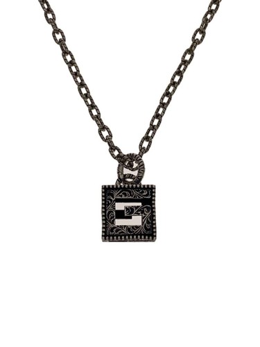 Collana Gucci Quadrata G Argento Sterling 925 Modello 552768 70cm Catena Usata