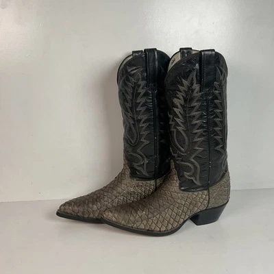 Pirarucu Fish Cowboy Boots Men’s 6.5 | Women’s 7.5 Inverted Cut Exotic Bass - Image 1 of 4