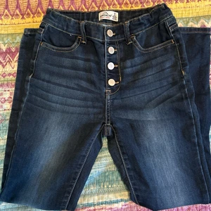 Jordache Super Skinny Girls Size 12Button Up Dark Wash Adjustable Jeans - Picture 1 of 3