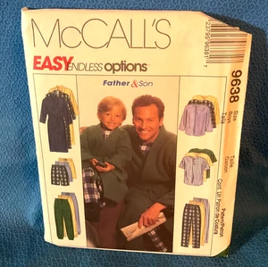 Bata Top Pantalones Cortos Patrón McCalls Padre Hijo Talla Niños Hombres 9638 MAP - Imagen 1 de 5