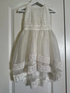 Trish Scully White Delphine High Low Girls Formal Dress Sz 2 Worn 1x! EUC - Picture 1 of 10