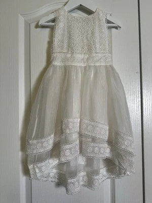 Trish Scully White Delphine High Low Girls Formal Dress Sz 2 Worn 1x! EUC - Изображение 1 из 4