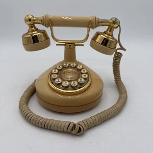 Teléfono giratorio estilo francés victoriano eléctrico occidental vintage dorado - Imagen 1 de 11