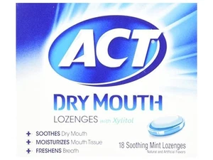 Act Dry Mouth Mint Lozeng Size 18ct (Pack of 1), 18 Count - Picture 1 of 7
