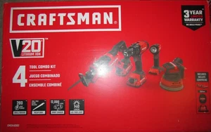Craftsman 20V Max 4-Tool Power Tool Combo Kit with Soft Case | CMCK403D2 NEW - Picture 1 of 3