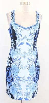 Nuevo con etiquetas Vestido Vaina de Buceo Boston Propio Azul Estampado Floral Con Cuentas Adornado Talla 6 Foto 1 de 4
