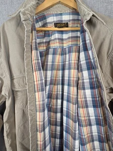 Vintage Eddie Bauer Jacket Shirt Mens L Shacket Plaid Flannel Lined USA Gorpcore - Picture 1 of 10
