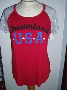Junior Girl's Red Hi Low Shirttail Sleep Shirt Dreamland USA - Picture 1 of 1