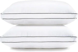 Standard Pillows Set of 2 (20"x26") - Soft Gusseted Pillow for Back, Stomach ... - Picture 1 of 9