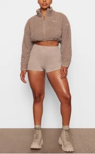 SKIMS Desert Teddy Zip Up Crop Jacket Womens Size XL - Picture 1 of 6