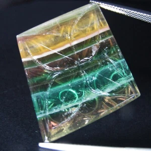 51.19Cts Elegant Natural Multi Color Fluorite Fancy Carving Gemstone From Brazil - Picture 1 of 4