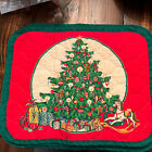 6 Vintage Christmas Tree Placemats 80’s Quilted Cut & Sew Handmade