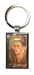 Ciondolo portachiavi in metallo copia fine art "Fiori Autoritratto" di Frida Kahlo - Foto 1 di 4