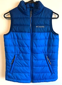 Columbia Sportswear Puffer Vest Kids Omni Heat Colorblock Blue Jacket Boys Sz. M - Picture 1 of 9
