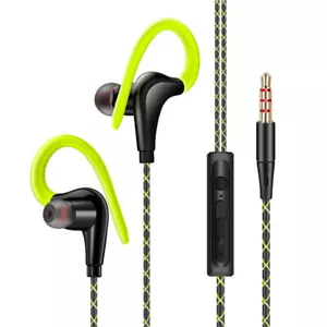 Wired In-Ear Sport Hifi Earphone Headphone Over Ear Hook Earbuds 3.5mm With MIC - Picture 1 of 14