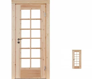 Gartenhaus Holz Einzel-Tür Nils Für 40mm Wandstärke ISO-Verglasung - Bild 1 von 3