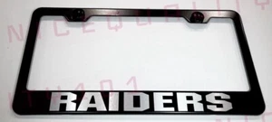 Las Vegas Raiders Stainless Steel Black Finished License Plate Frame Rust Free - Picture 1 of 1