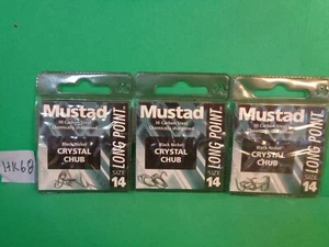 Ganchos de cristal de punta larga Mustad, tamaño 14 #LP420, 3 paquetes, 30 ganchos en total (nuevo) - Imagen 1 de 8