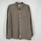 Vintage 90s American Eagle Outfitters Button Up Shirt Tan Plaid Mens Size XXL