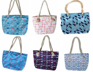 The Preppy Pelican Collection 17" Tote Bag Turtle Mermaid Flamingos Penguins - Picture 1 of 15