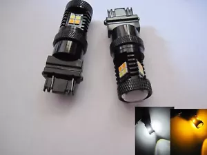 2 pairs 3157 22W high power LED White Amber Yellow Switchback ultra Bright - Picture 1 of 5