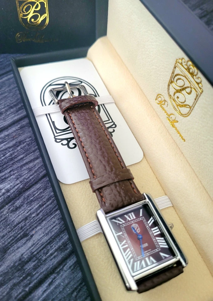 Pierre Lucerne 1888 Swiss Inspired Vintage Style Mens Dress Watch Blue Band