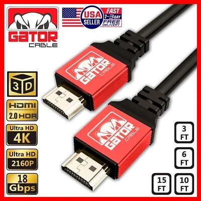 4K HDMI Cable 2.0 UHD Ultra High Speed 2160P HDR 60Hz 18Gbps Dolby HDCP HDTV HD - Image 1 of 4