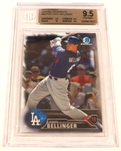 2016 Bowman Chrome Cody Bellinger BCP182 BGS 9.5 True Gem Mint 10 Centering (27) - Picture 1 of 2