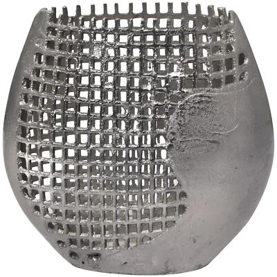 Jarrón decorativo abstracto de metal de aluminio Deco 79 inspirado en la rejilla centro de mesa Vas... Foto 1 de 4